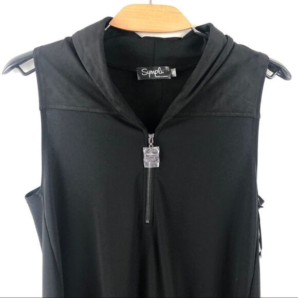 NEW Sympli Black Foxy Jersey & Faux Suede Smock Size 10 - Picture 4 of 8